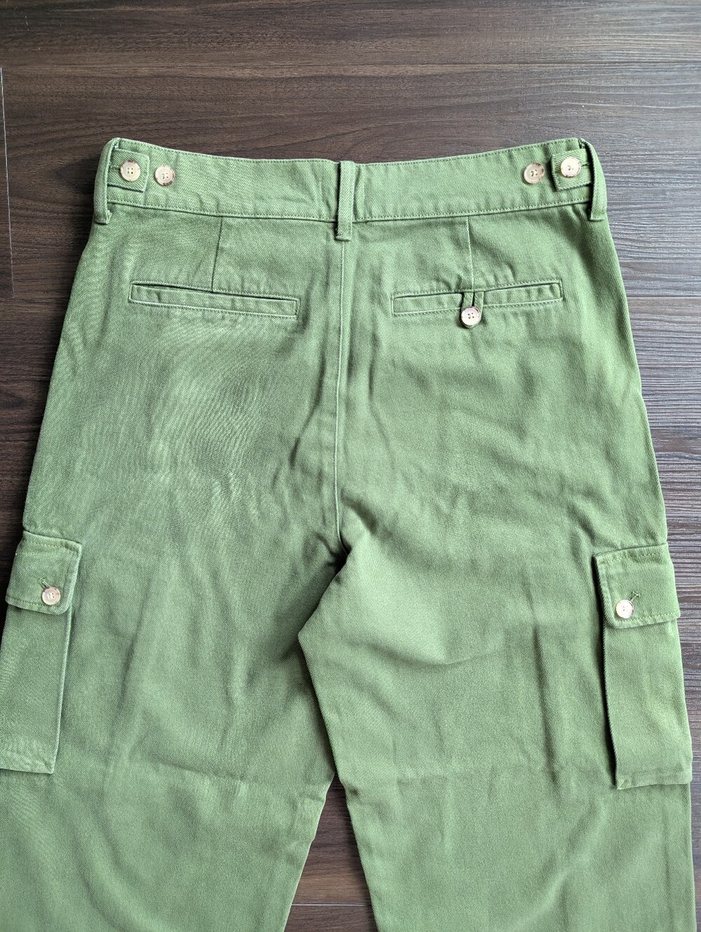 NWT J.Crew Green Wide Leg Cargo Heavyweight Twill Pants 28 High Rise Gorpcore - Picture 8 of 9